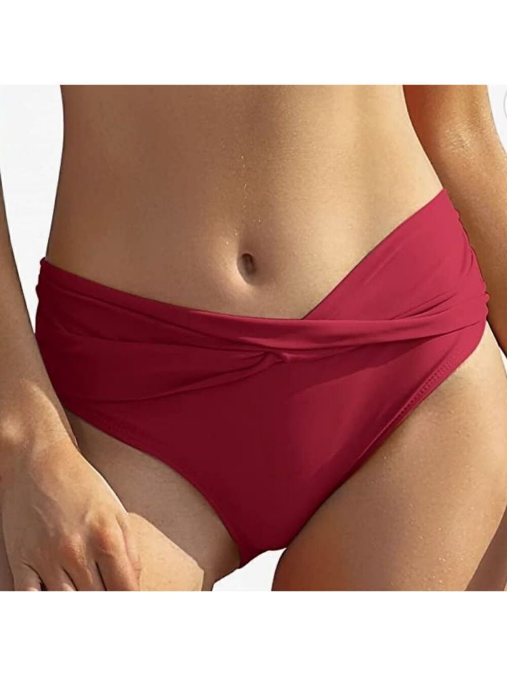NWT SHEKINI Women's Bikini Bottom Twist Front Cheeky Ruched   Size .
